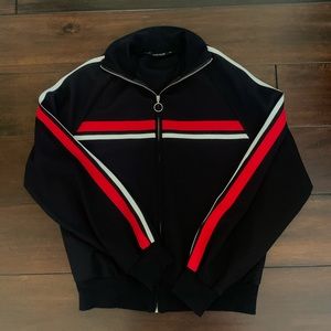 Zara black and red zip up